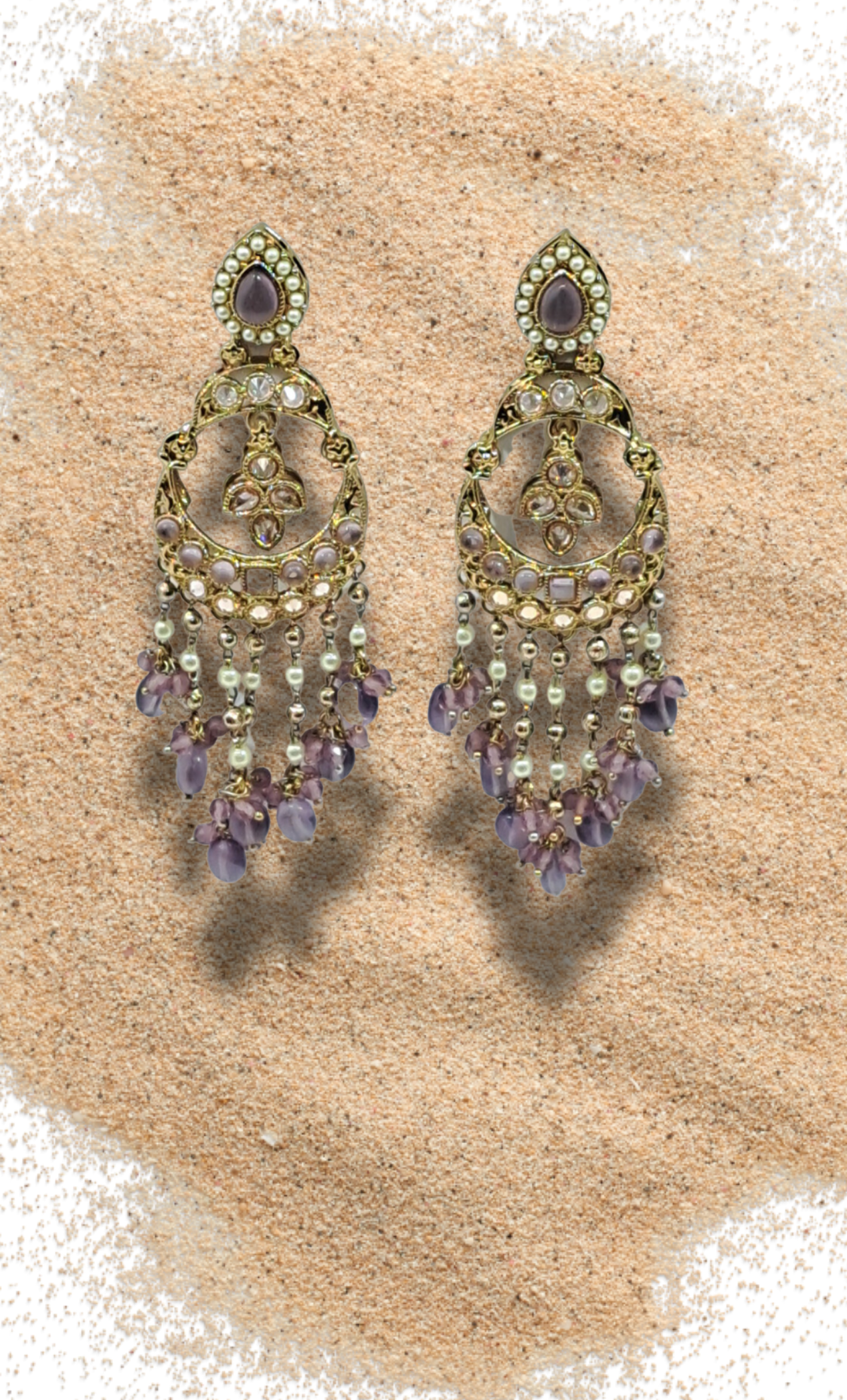 Deep Lilac Drop Earrings