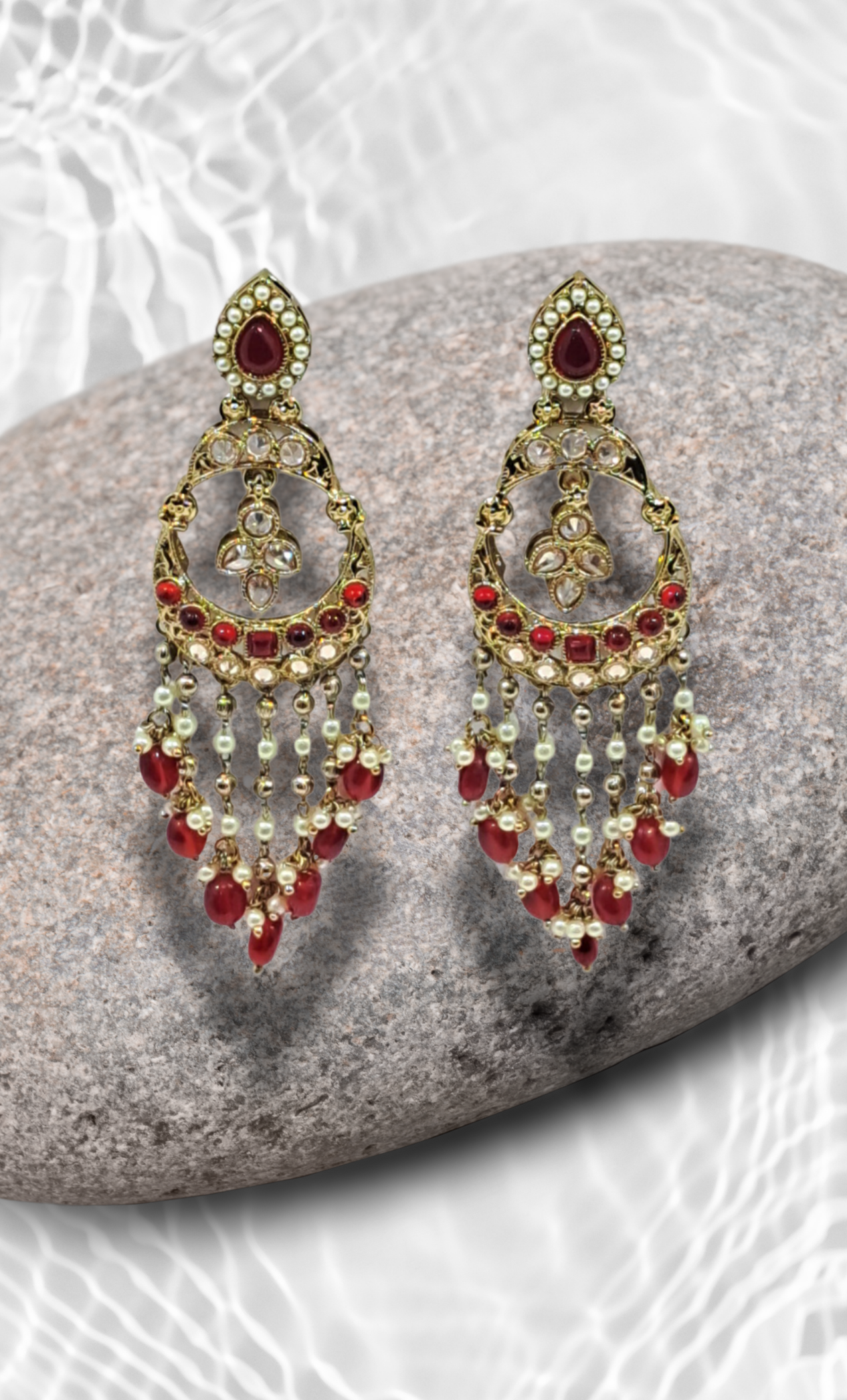 Deep Red Drop Earrings