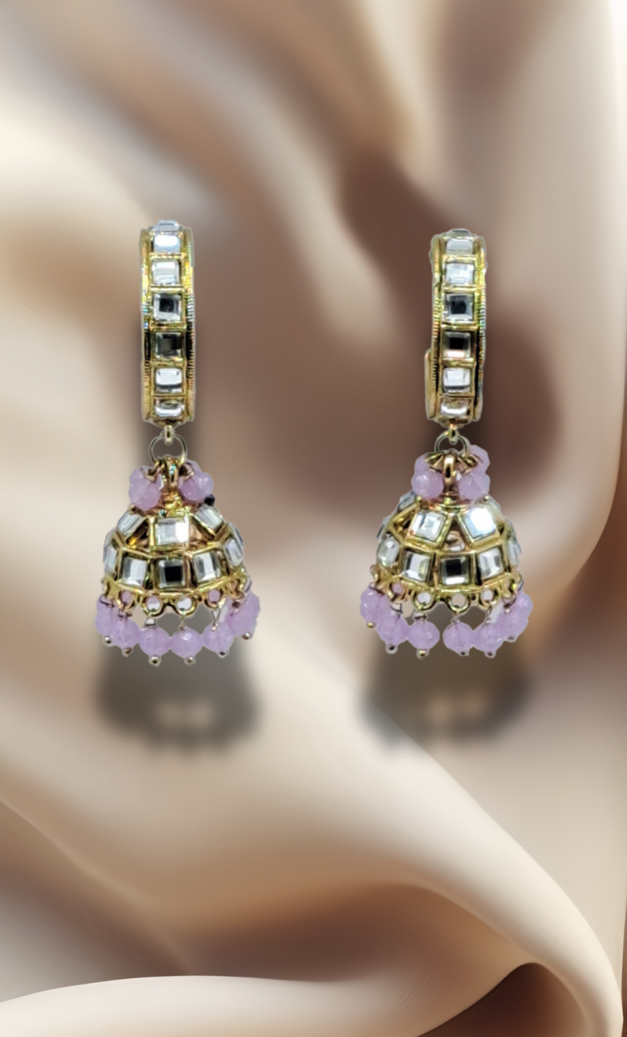 Lilac Hoop Jumki Earrings