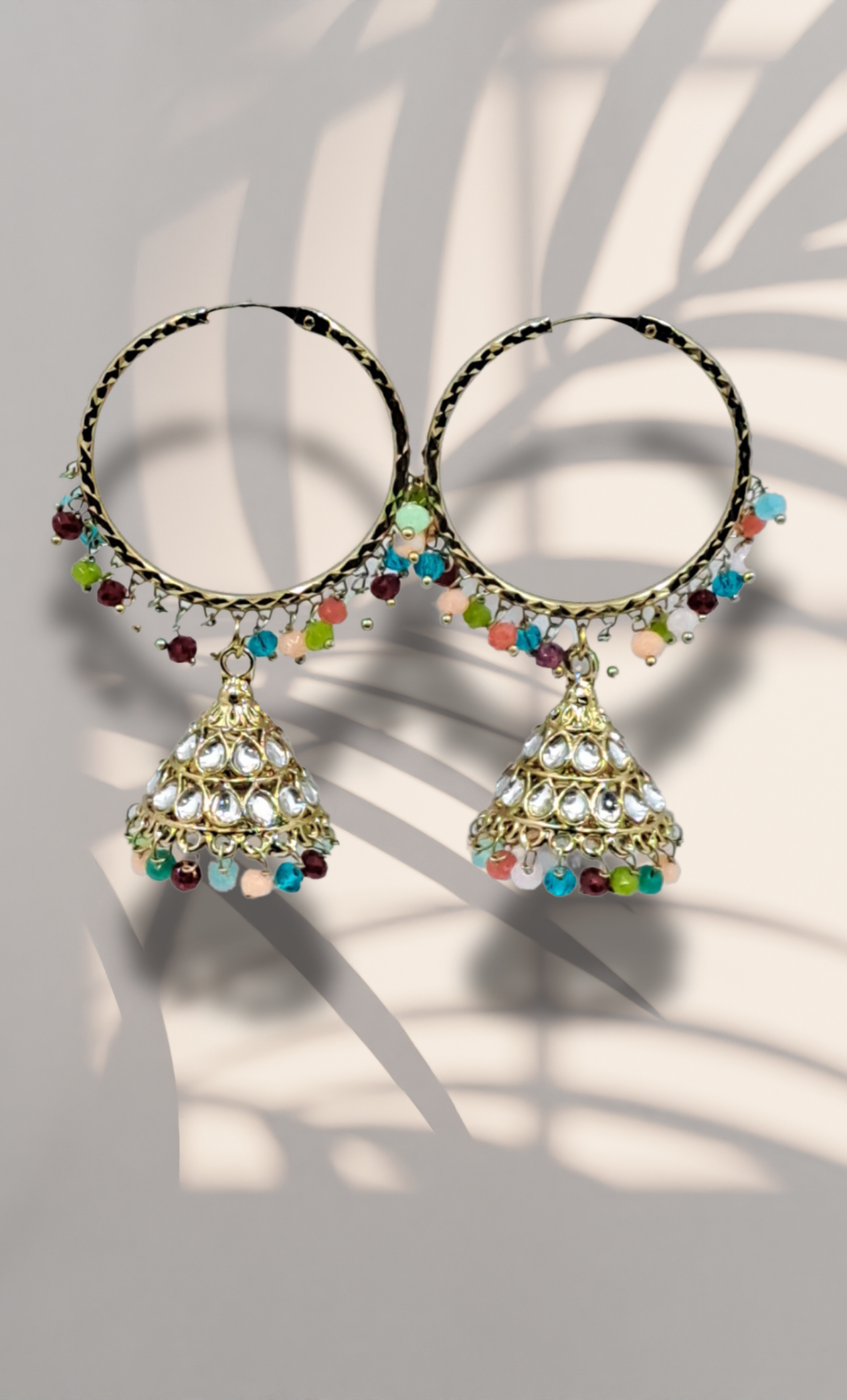 Multi-Colour Big Hoop Jumki Earrings