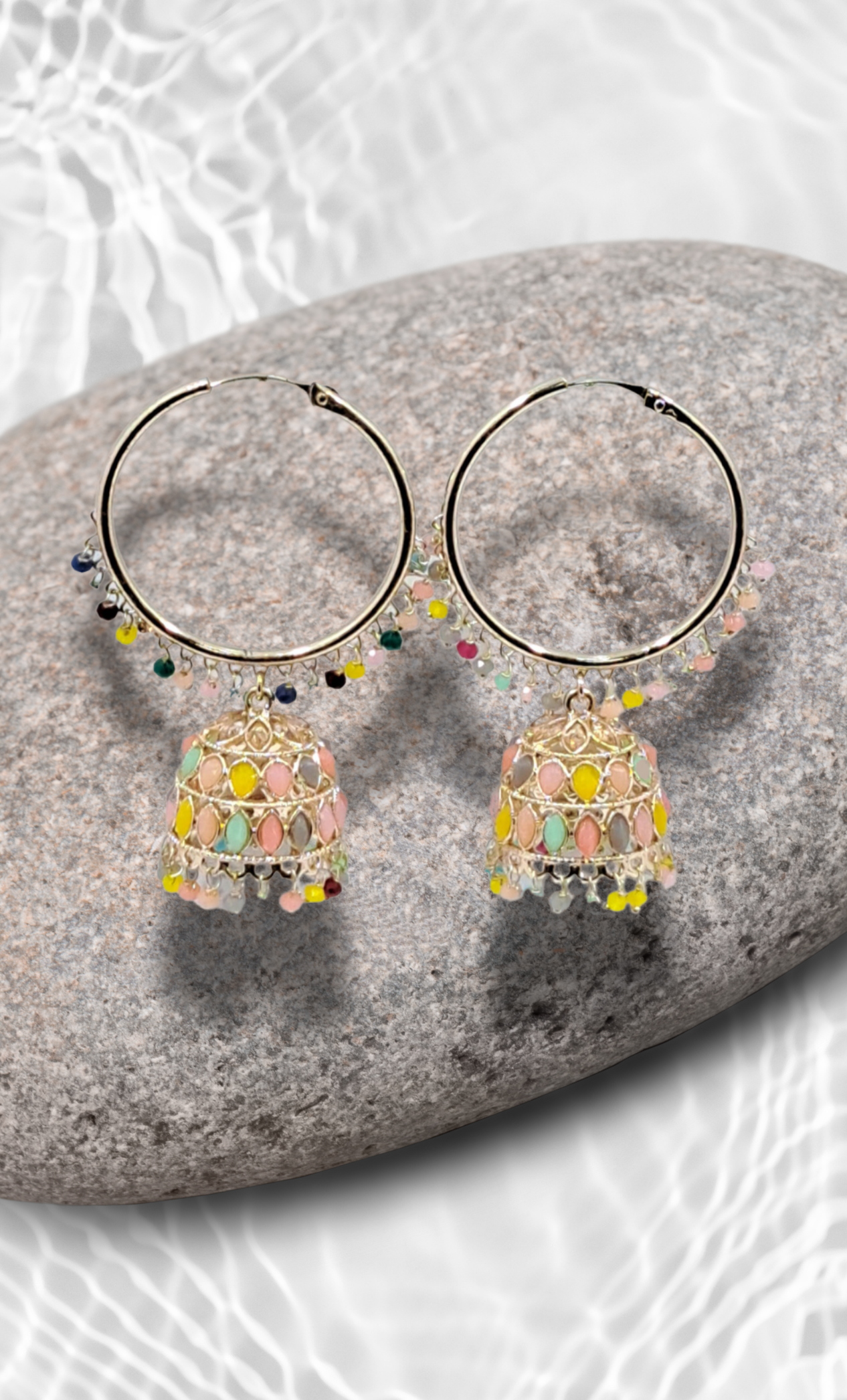 Multi-Colour Big Hoop Jumki Earrings