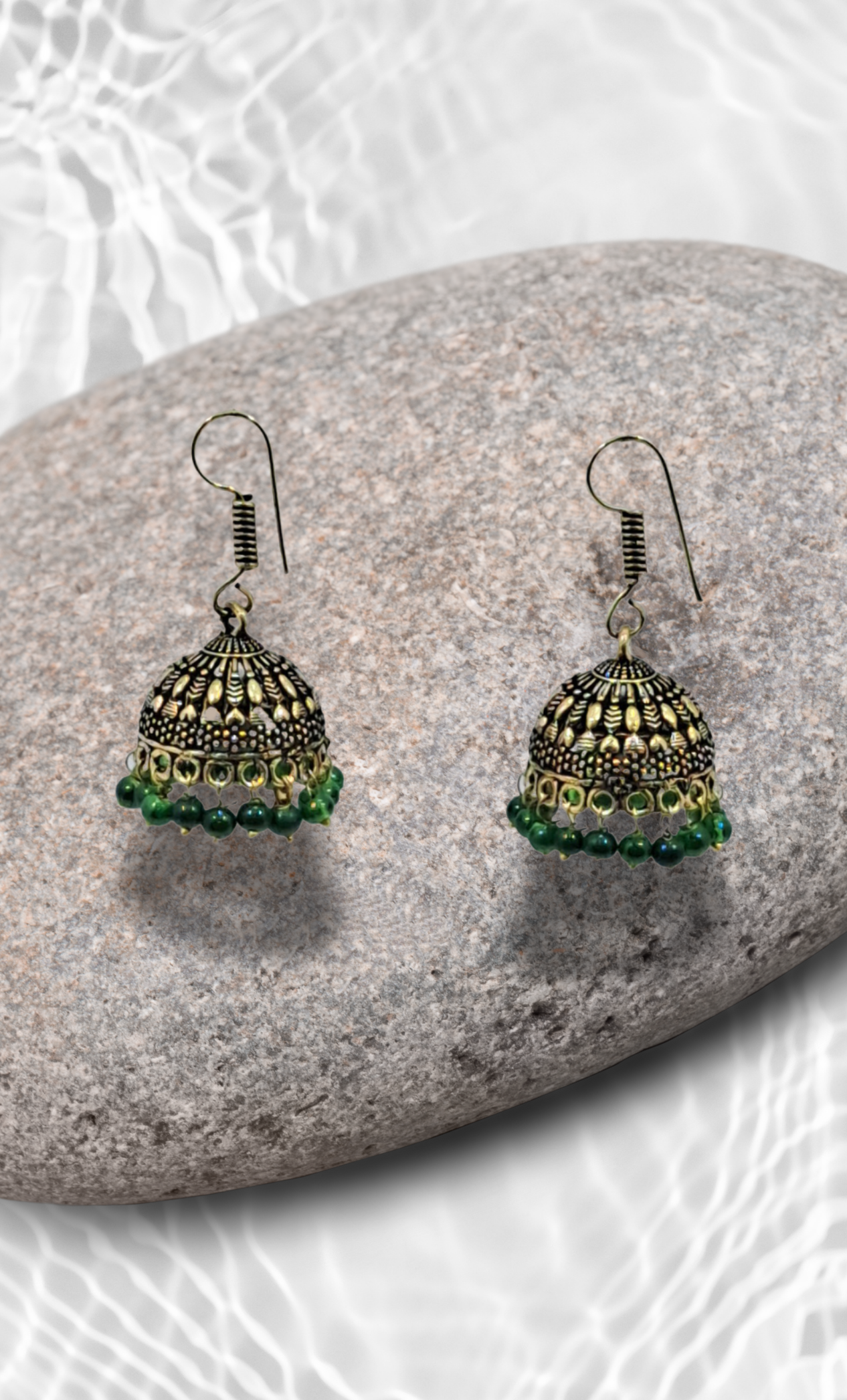 Green Jumki Earrings