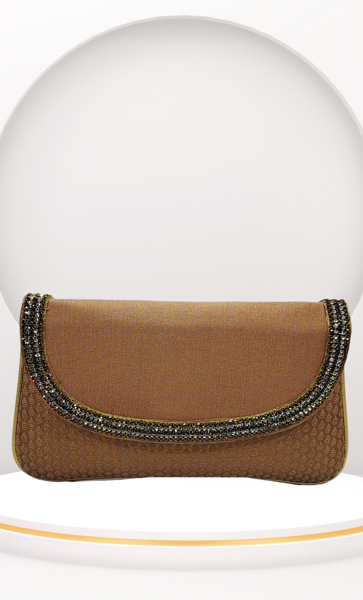 Light Bronze Embroidered Clutch