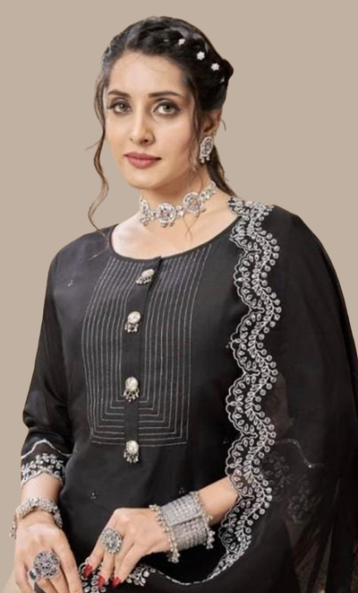 Black Embroidered Punjabi