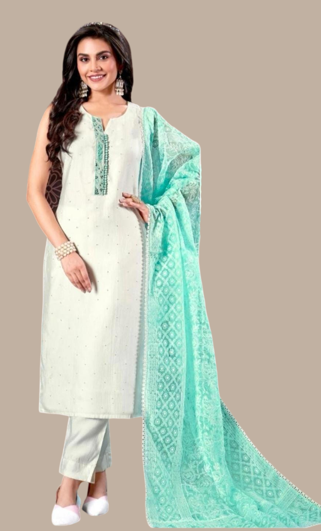 White Embroidered Punjabi