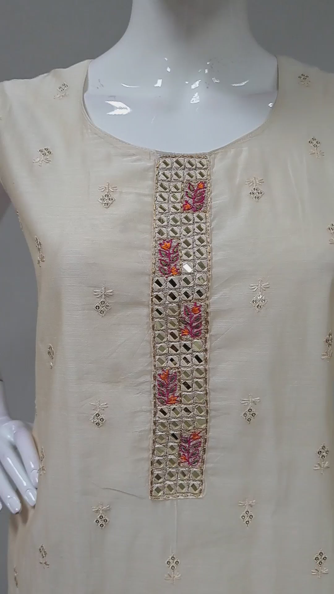 Cream Embroidered Punjabi