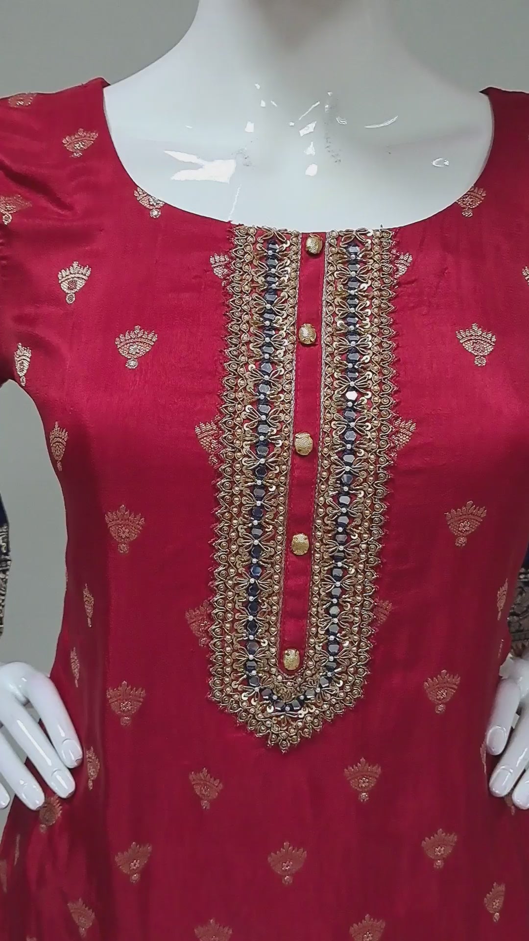 Deep Maroon Embroidered Punjabi