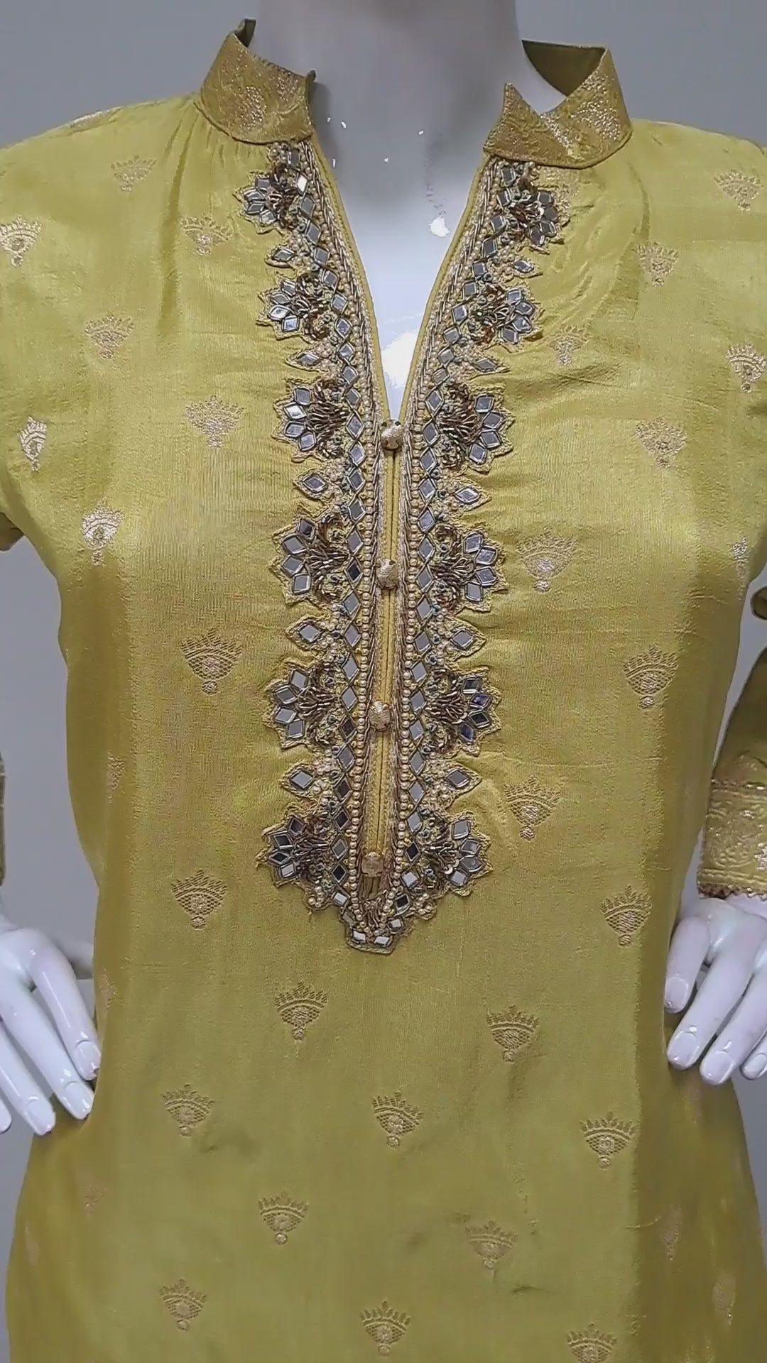 Olive Embroidered Punjabi