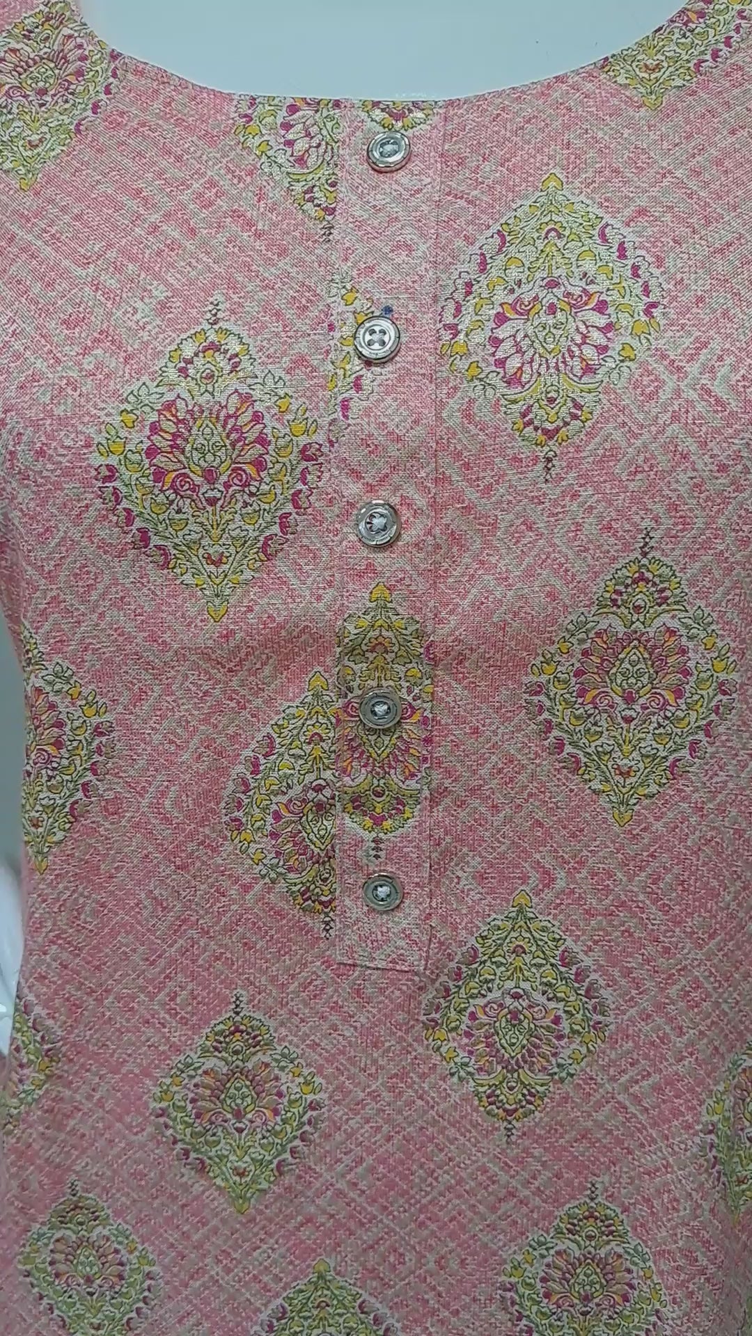 Soft Pink Printed Kurti Top