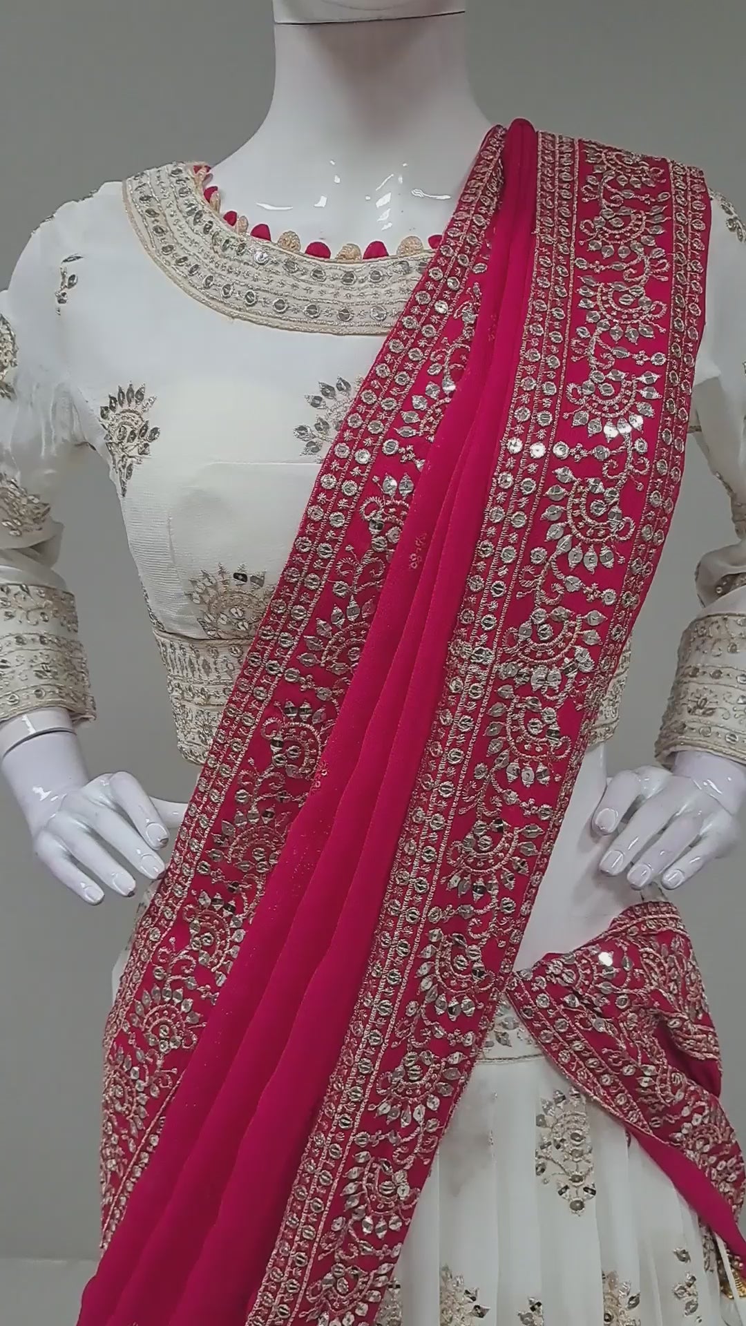 Off White Embroidered Choli Set