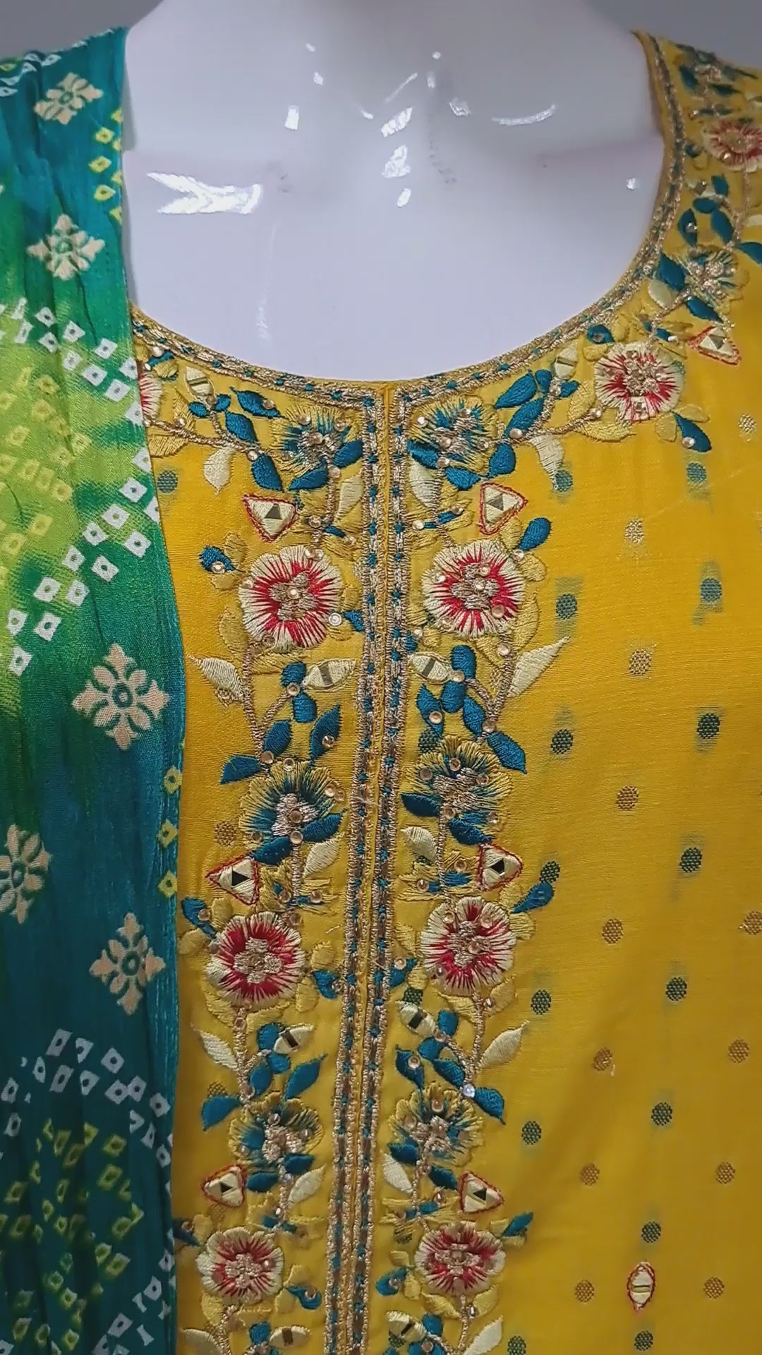 Deep Canary Yellow Embroidered Punjabi