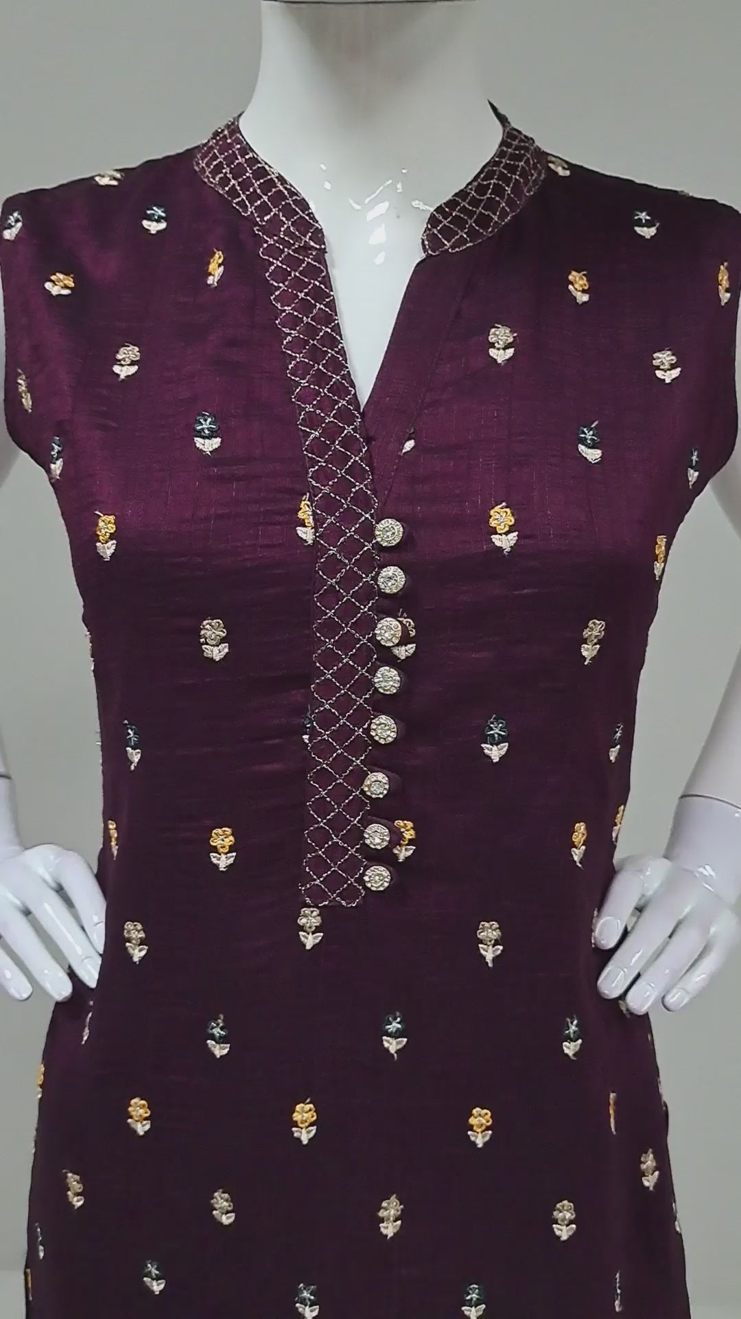 Deep Grape Embroidered Punjabi