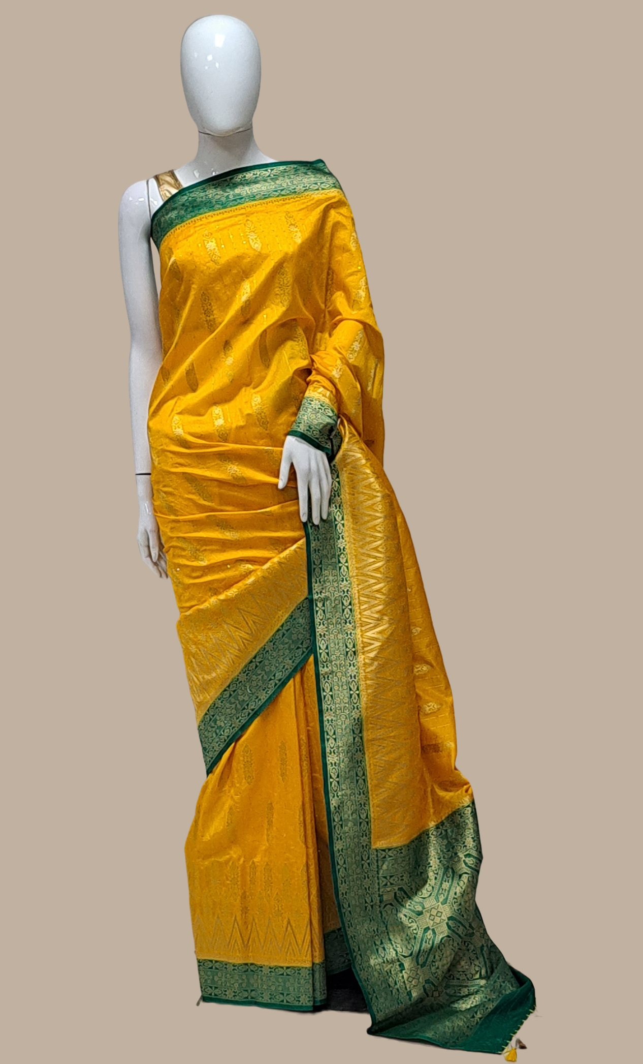 Deep Mustard Art Silk Embroidered Sari