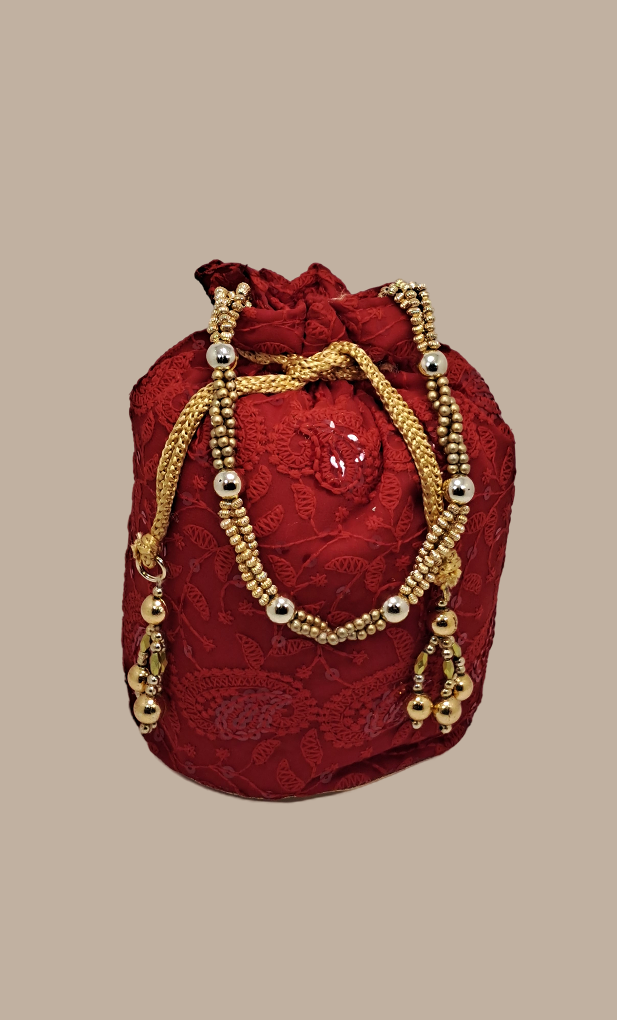 Deep Red Pouch Bag