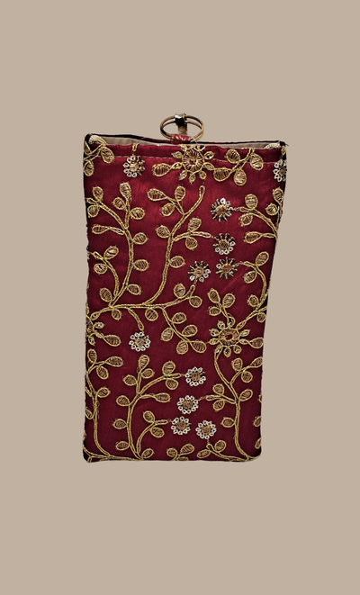 Deep Maroon Cell Phone Pouch Bag