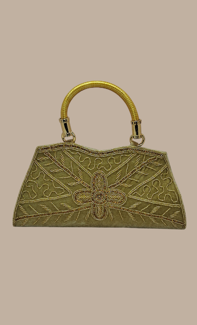 Beige Embroidered Handbag