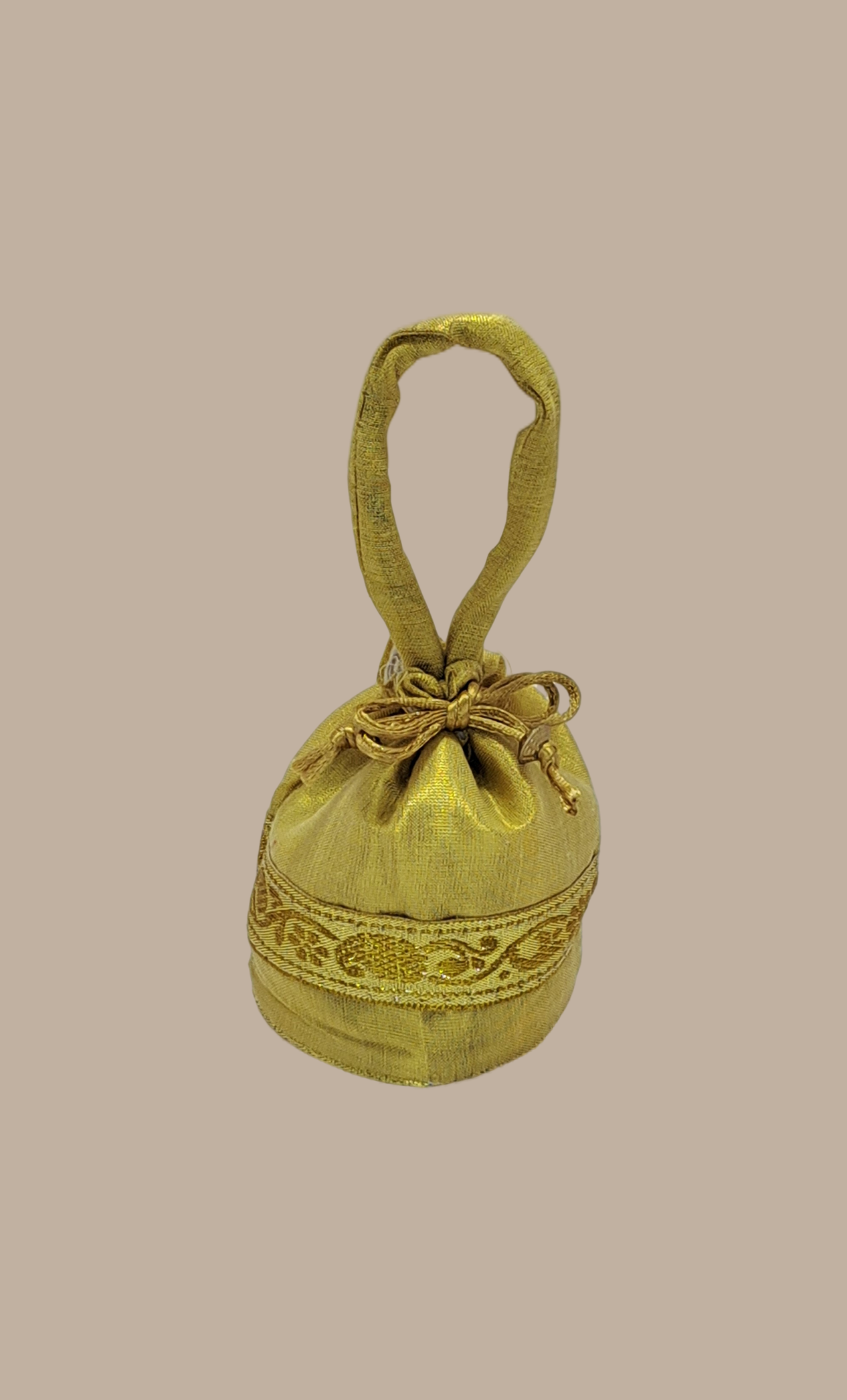 Small Gold Embroidered Pouch Bag