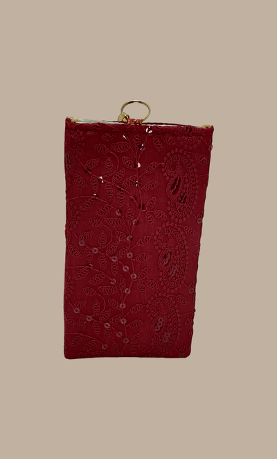 Deep Maroon Cell Phone Pouch Bag