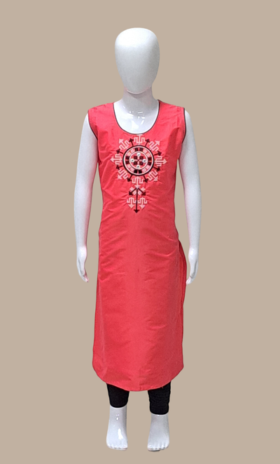 Coral Embroidered Kurti Top