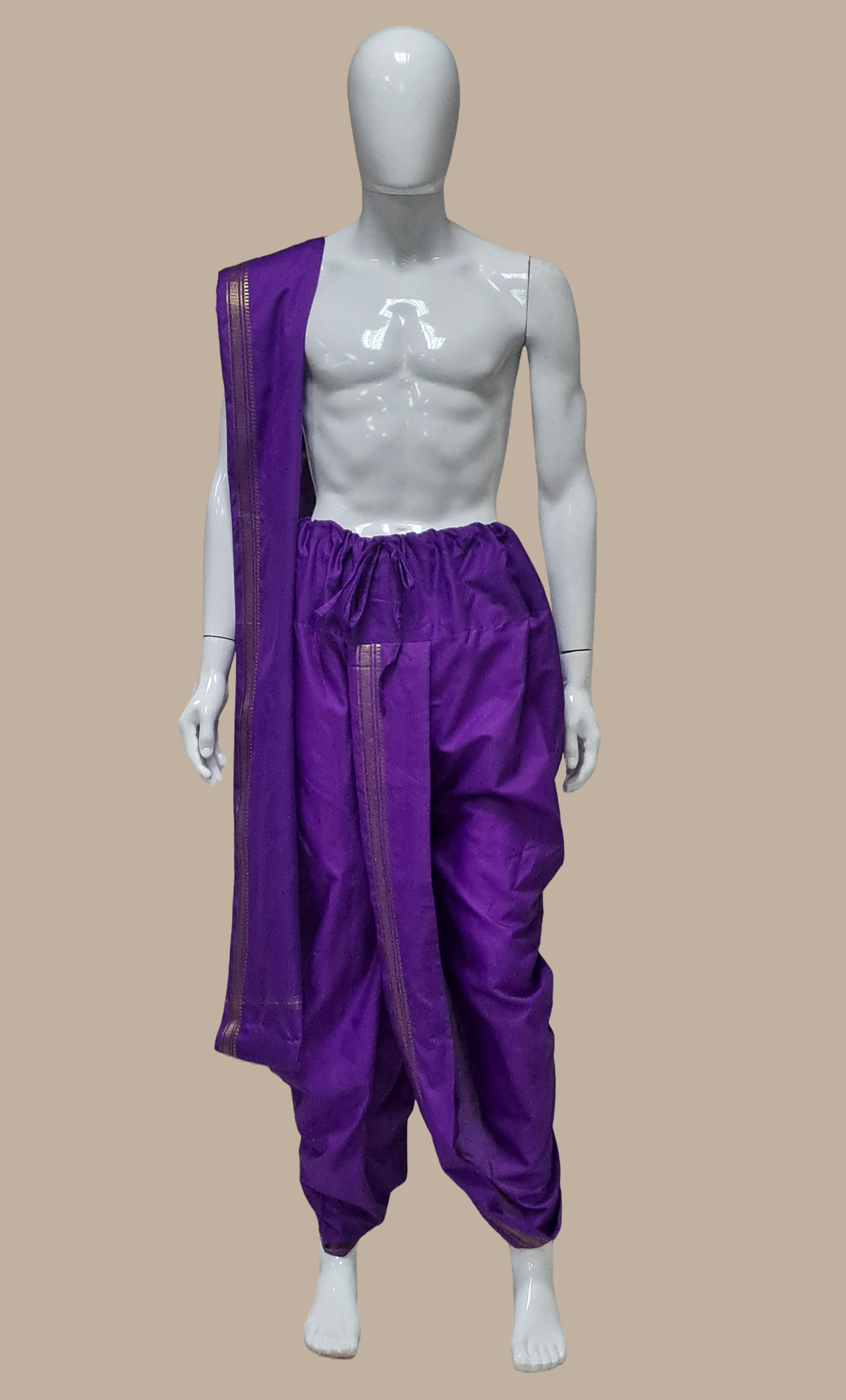 Dark Purple Dhoti Pants & Shawl