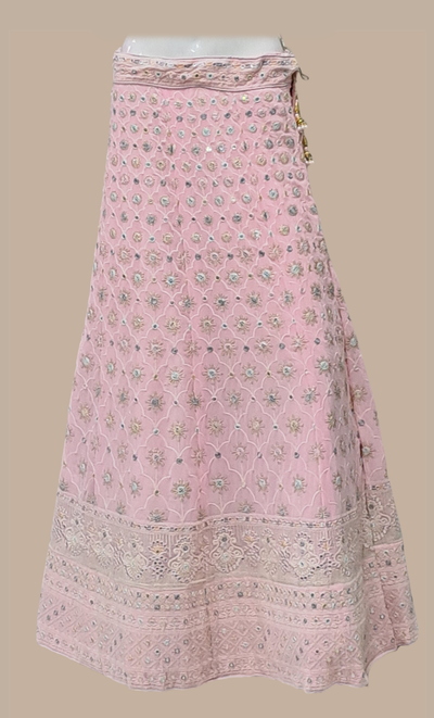 Soft Rose Pink Embroidered Lengha