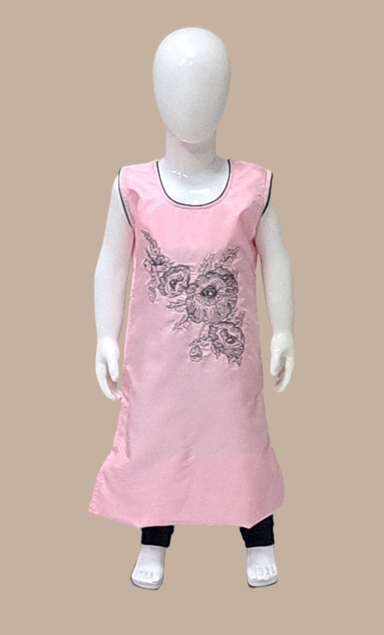 Baby Pink Embroidered Kurti Top