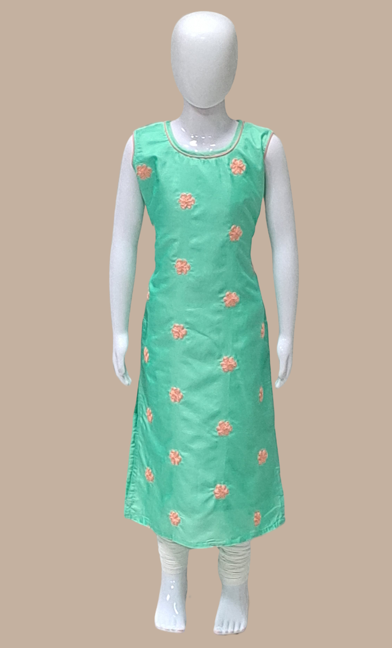 Pastel Green Embroidered Kurti Top