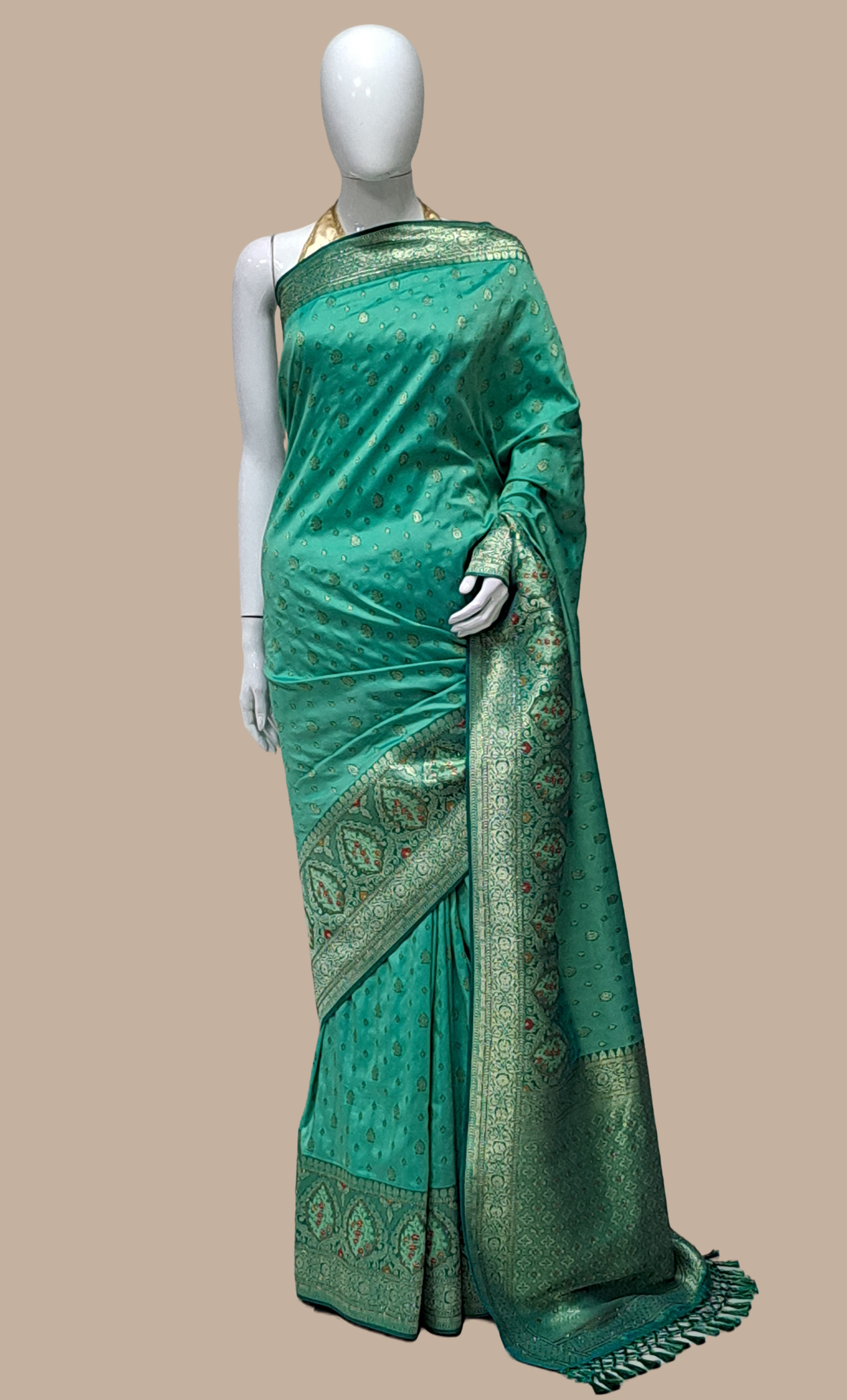 Basil Green Art Silk Sari