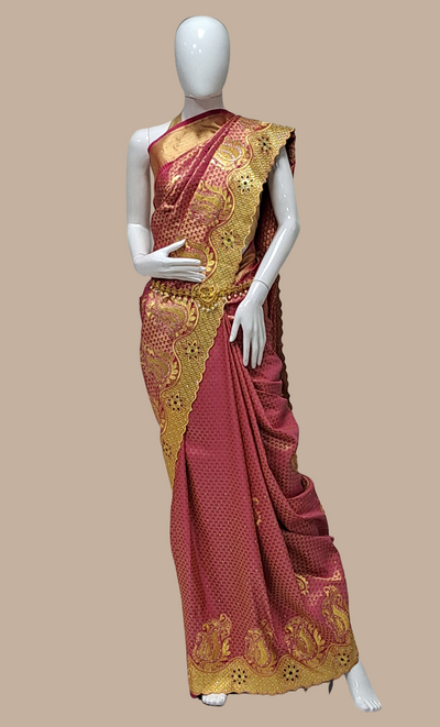 Deep Magenta Bridal Kanjivaram Sari