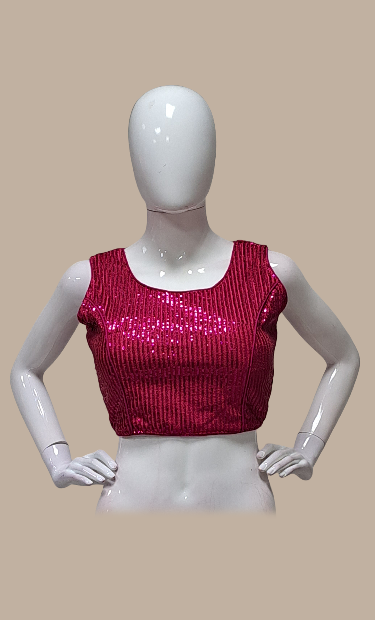 Cerise Sequin Embroidered Blouse