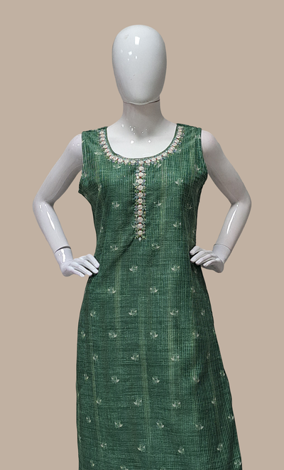 Jade Green Embroidered Punjabi
