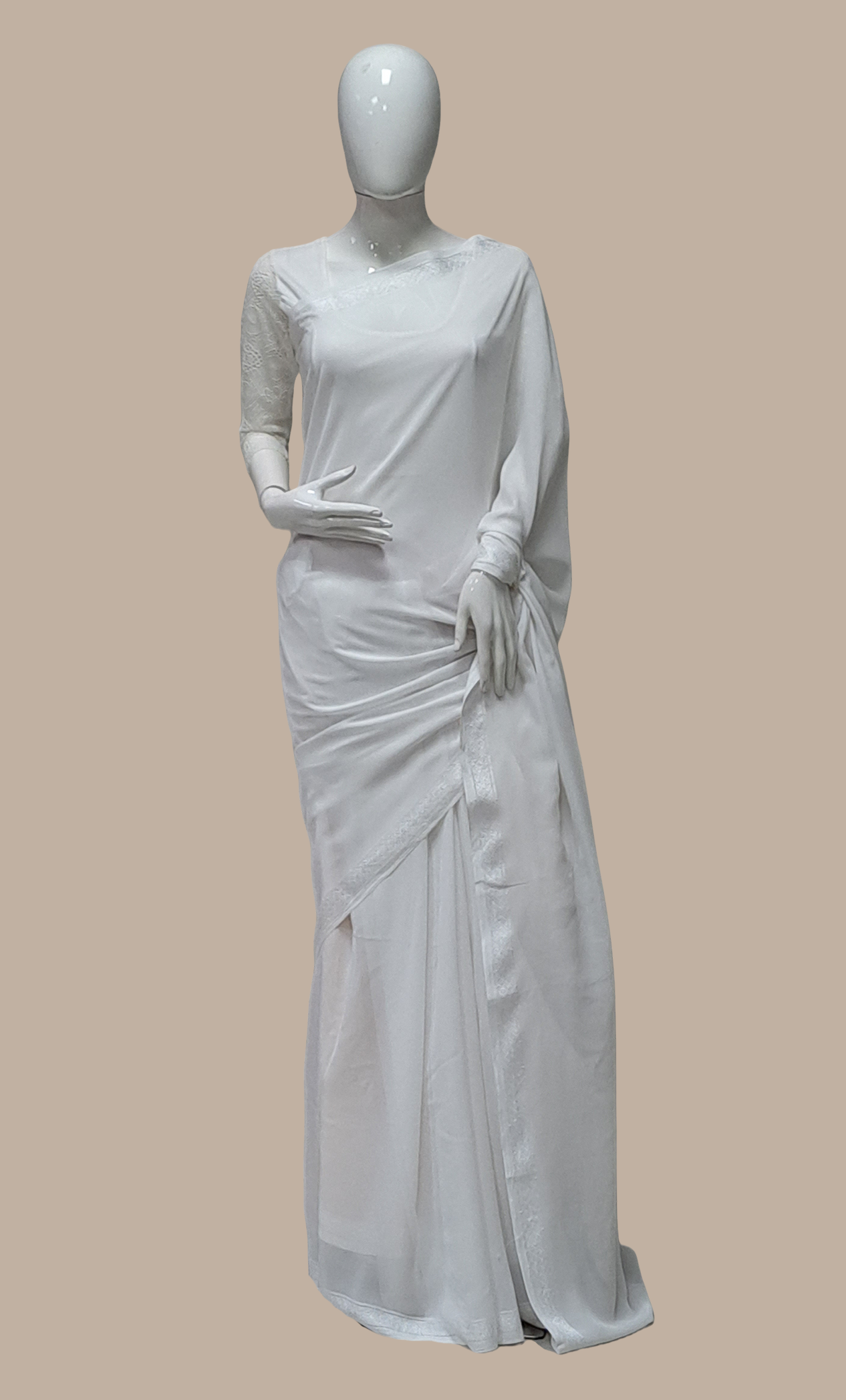 White Prayer Sari