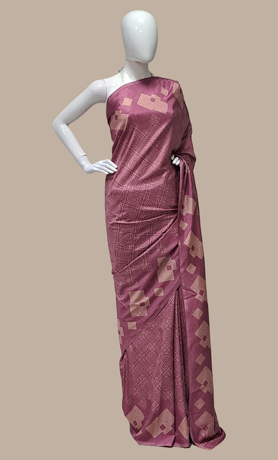 Dark Mink Printed Sari