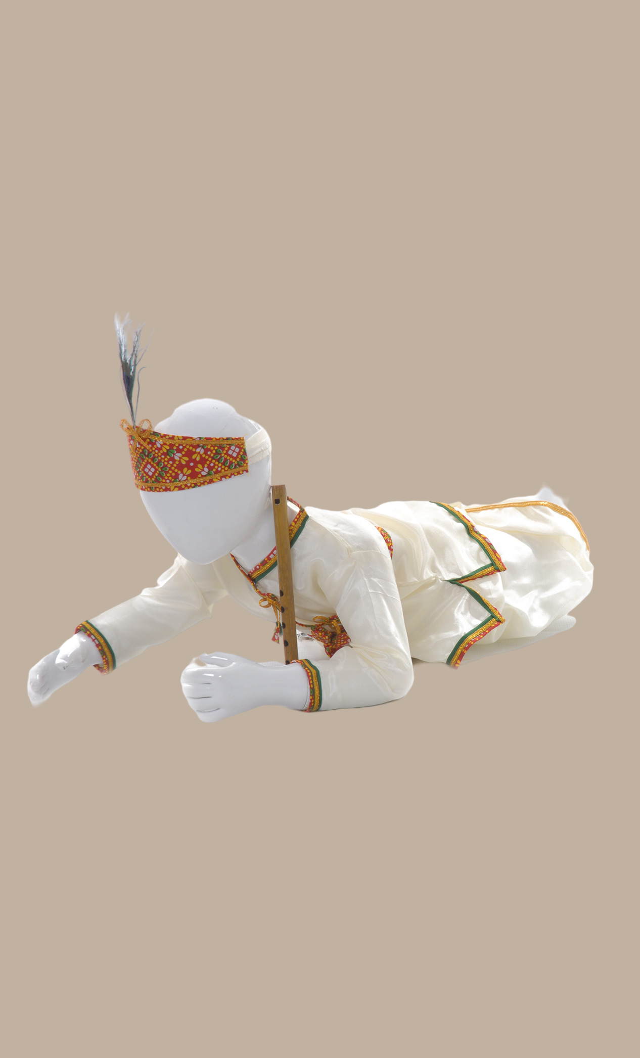 Boys Cream Krishna Outfit