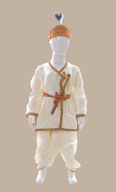 Boys Cream Krishna Outfit