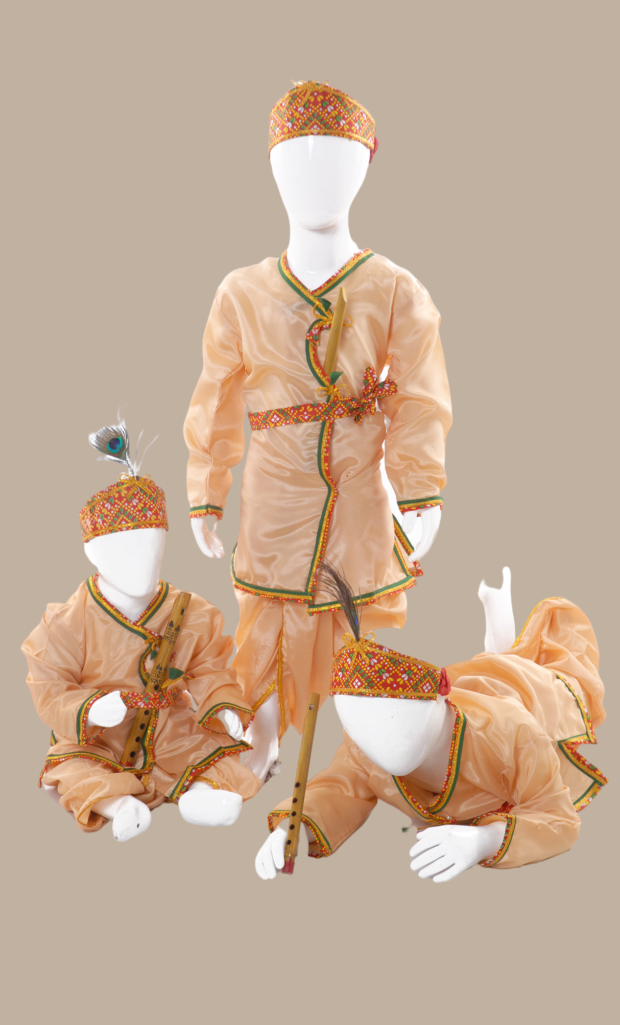 Boys Beige Krishna Outfit