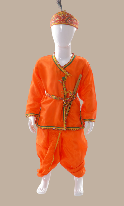 Boys Orange Krishna Outfit