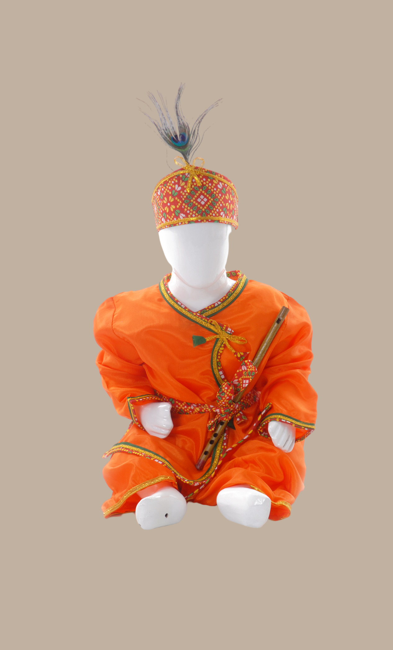 Boys Orange Krishna Outfit