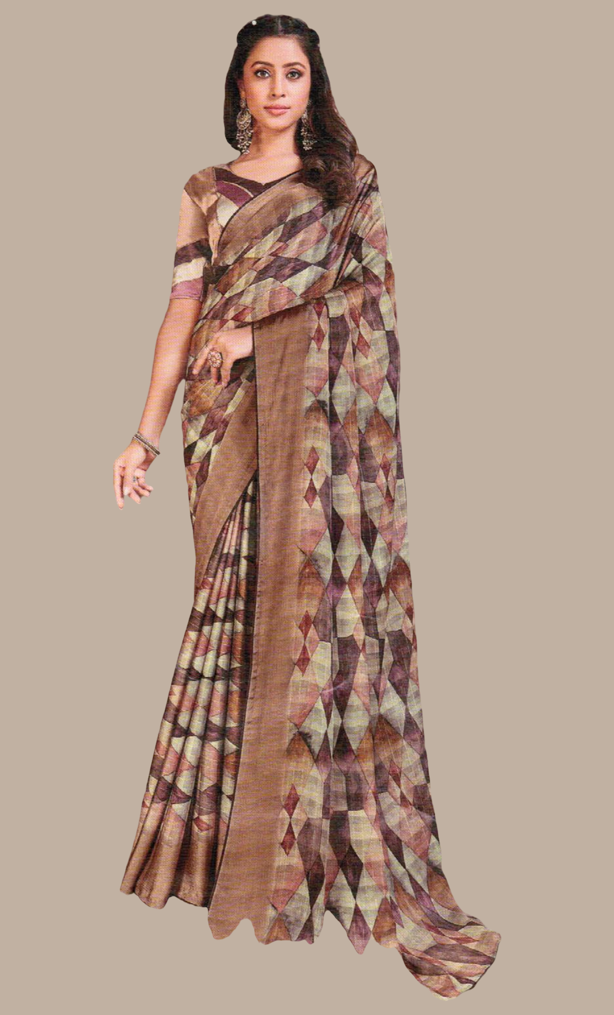 Bronze Printed Sari