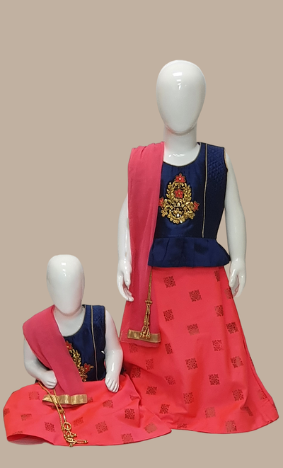 Spicy Pink Embroidered Choli Set