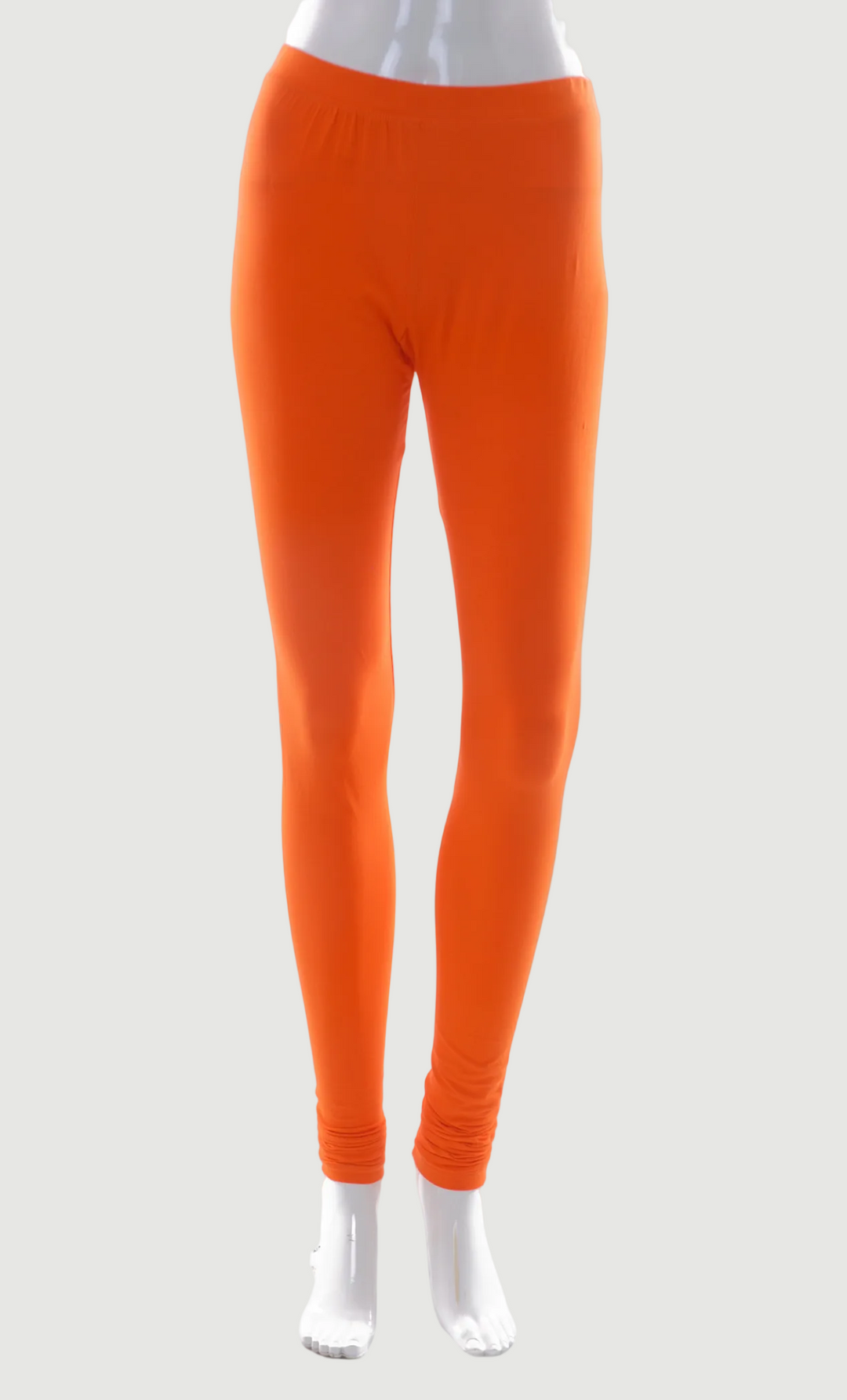 Orange Cotton Leggings L Cotton Stretch Base Deep Orange