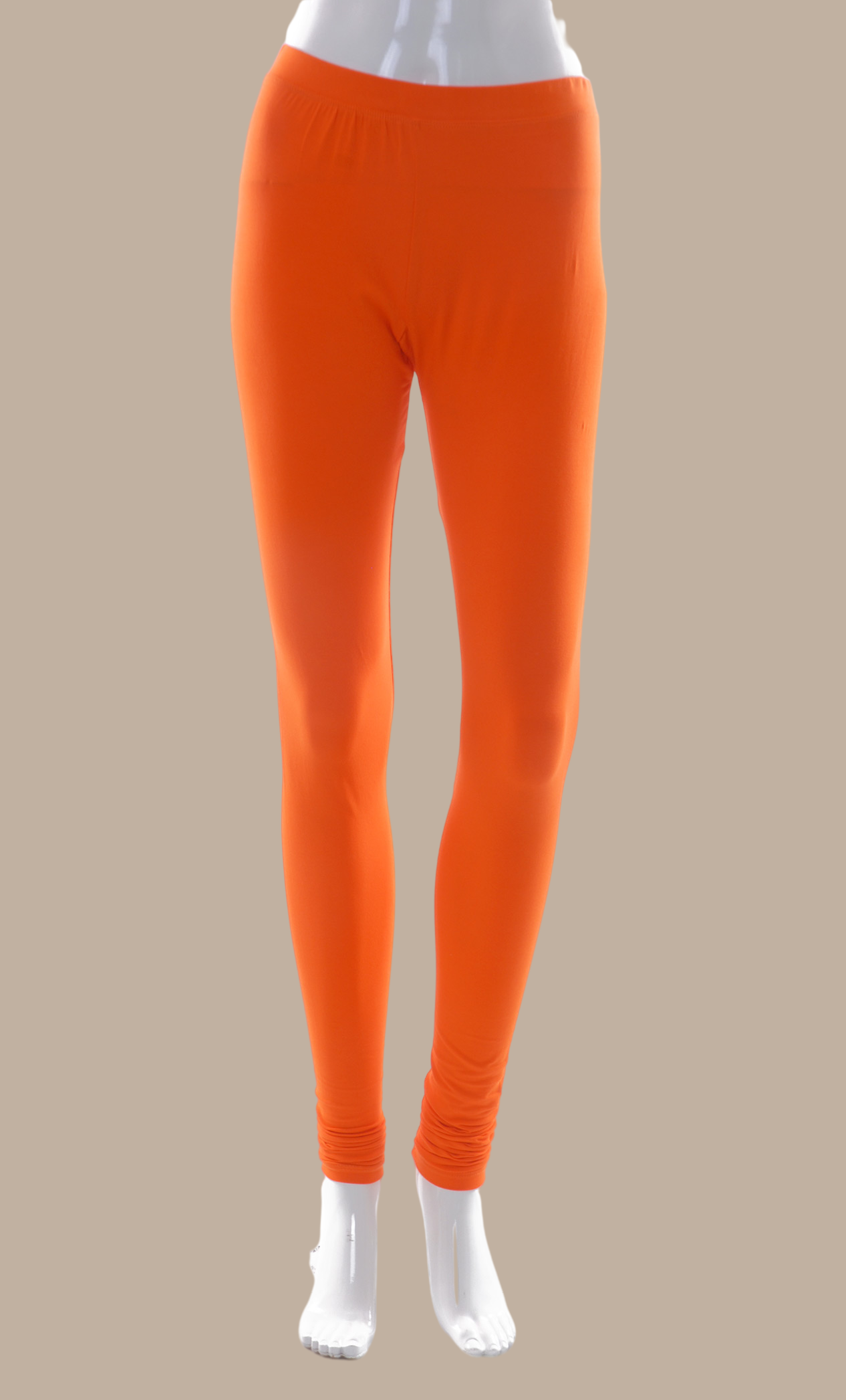 Orange Cotton Leggings
